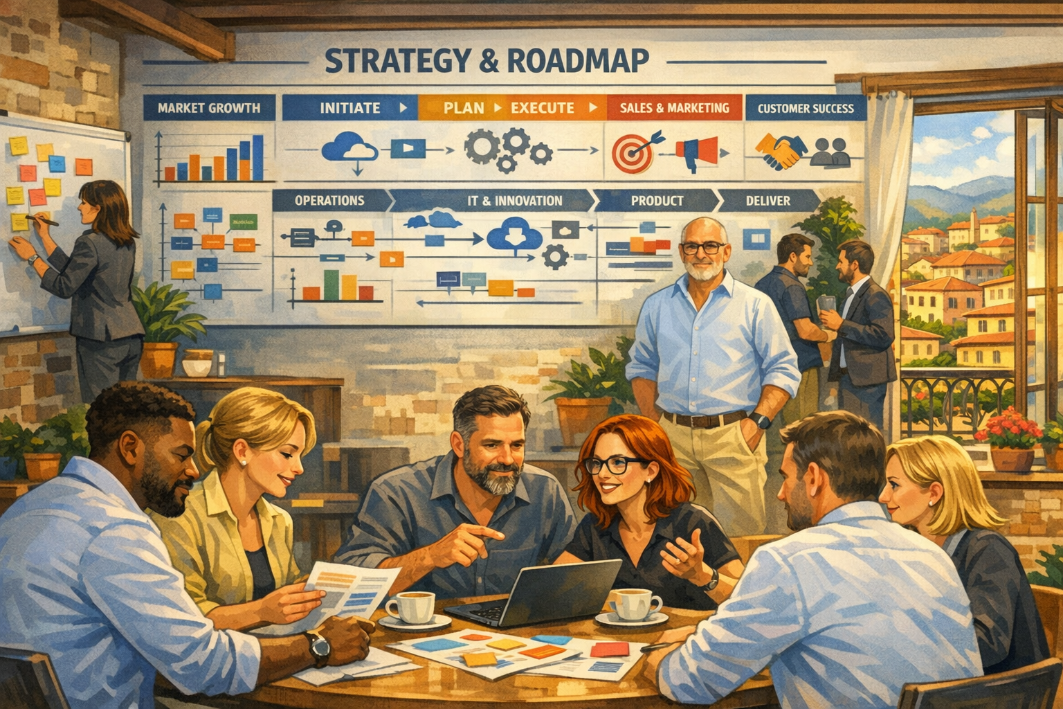 Teamarbeit an Strategie und Roadmap